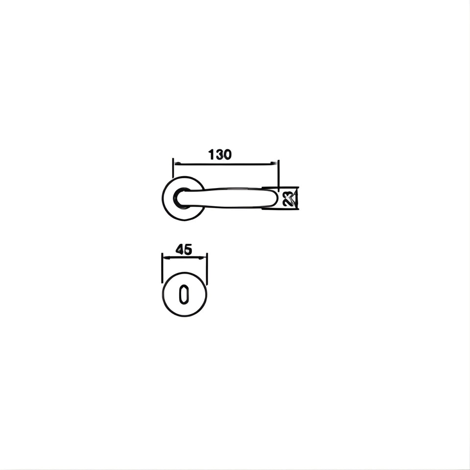 Manital Imola Passage Door Handle Set Polished Chrome