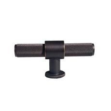 Momo Handles Belgravia 82mm Knurled  T Knob Dark Bronze BLG082.DKB - The Blue Space