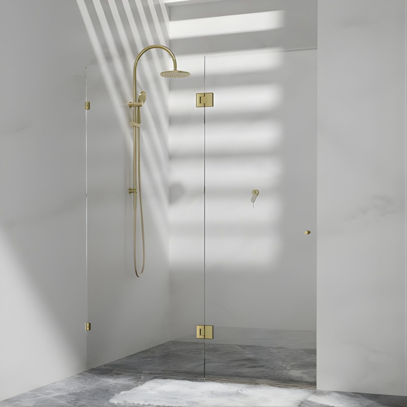 Lifestyle Nero 180 Degree Glass to Glass Shower Hinge Brushed Gold NRSH102ABG - The Blue Space