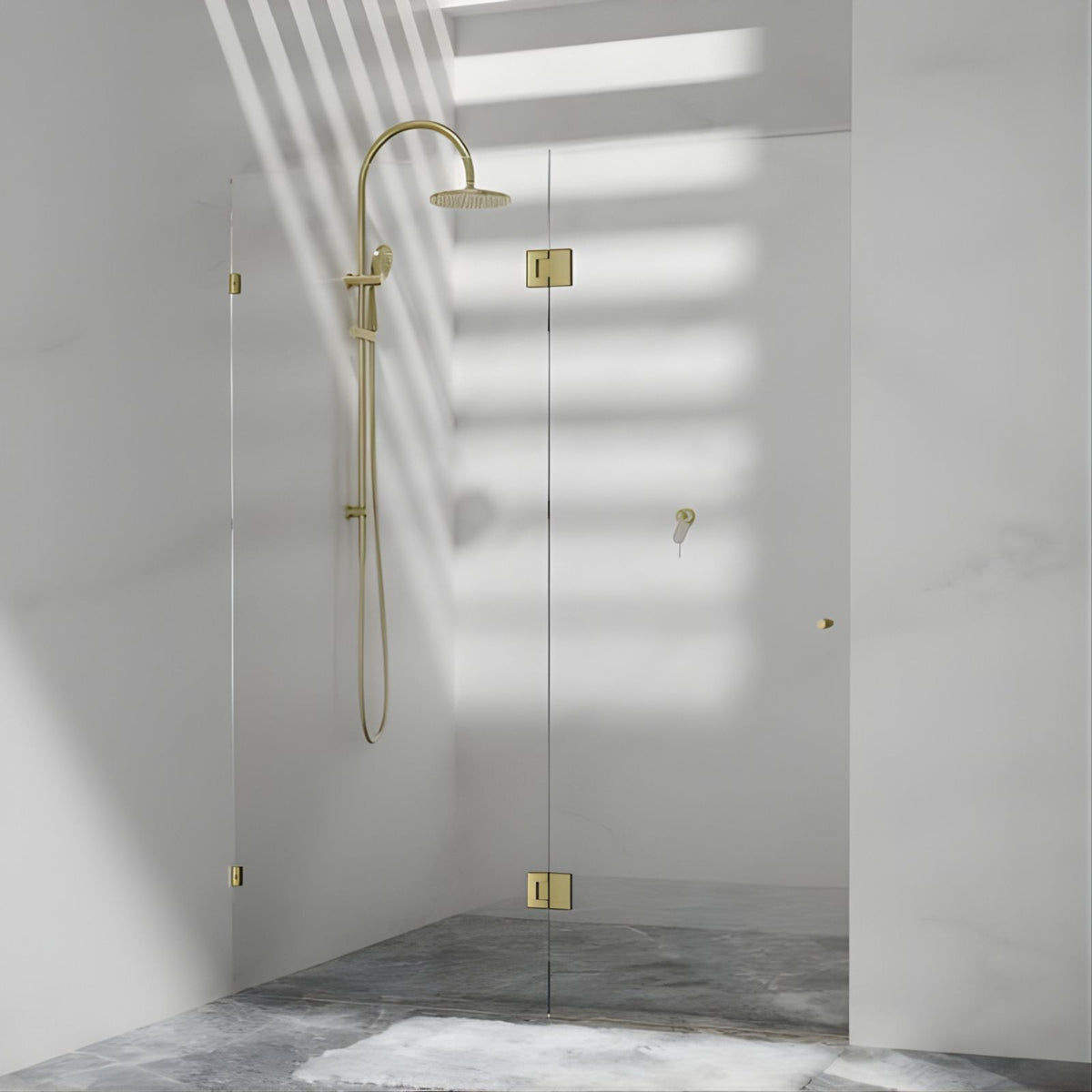 Lifestyle Nero 180 Degree Glass to Glass Shower Hinge Brushed Gold NRSH102ABG - The Blue Space