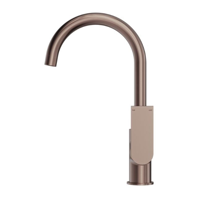 Nero Bianca Kitchen Mixer Gooseneck Spout Brushed Bronze