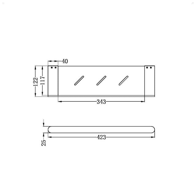 Nero Bianca Metal Shower Shelf Brushed Bronze