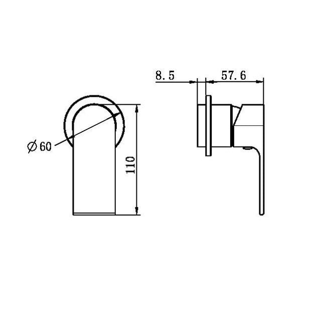 Nero Bianca Shower Mixer 60mm Plate Trim Kits Only Brushed Bronze