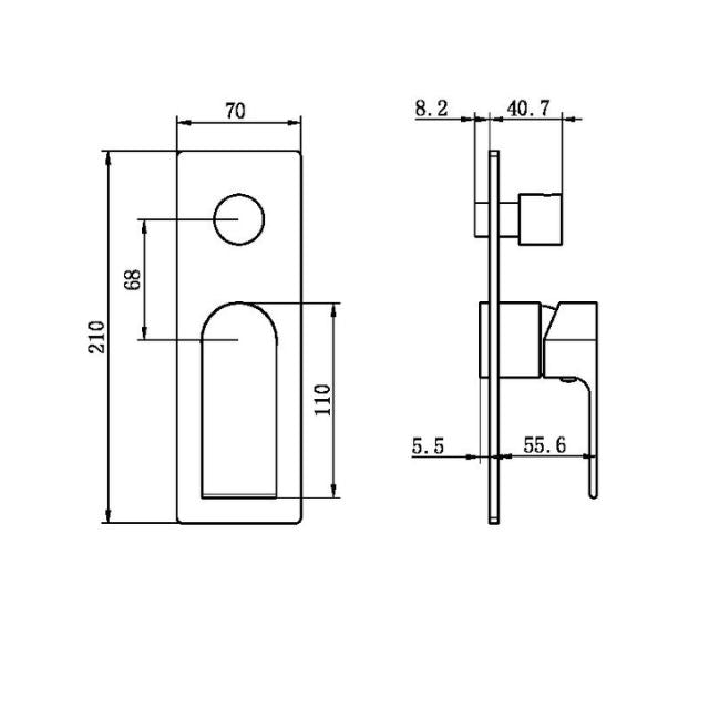 Nero Bianca Shower Mixer With Divertor Trim Kits Only Brushed Bronze