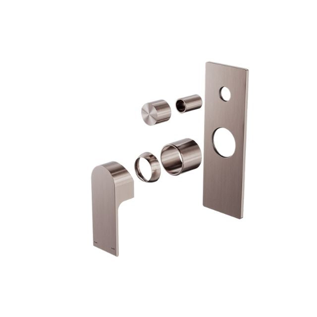 Nero Bianca Shower Mixer With Divertor Trim Kits Only Brushed Bronze