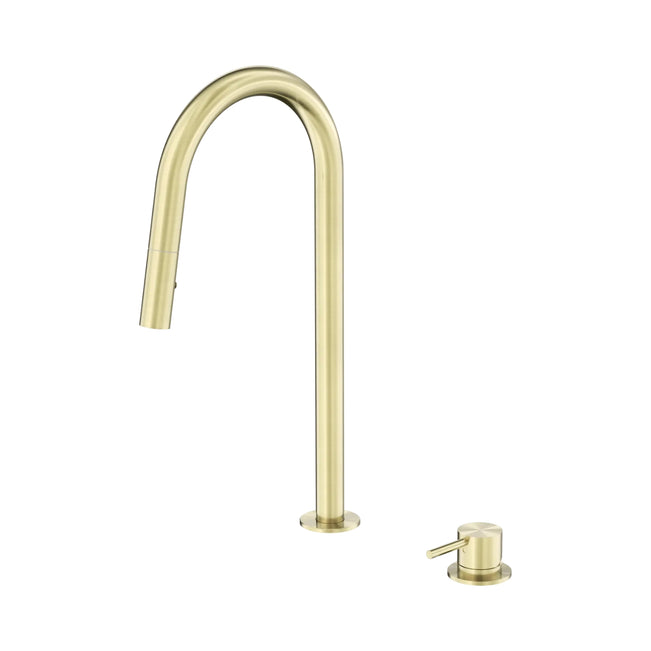 Nero Mecca Hob Mounted Pull Out Sink Mixer - Brushed Gold NR221908BBG