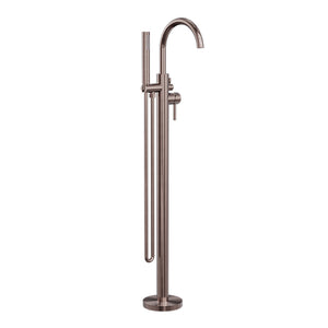 Nero Mecca Round Freestanding Mixer With Hand Shower Brushed Bronze