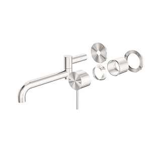 Nero Mecca Wall Basin/Bath Mixer Swivel Spout 225mm Trim Kits Only Brushed Nickel