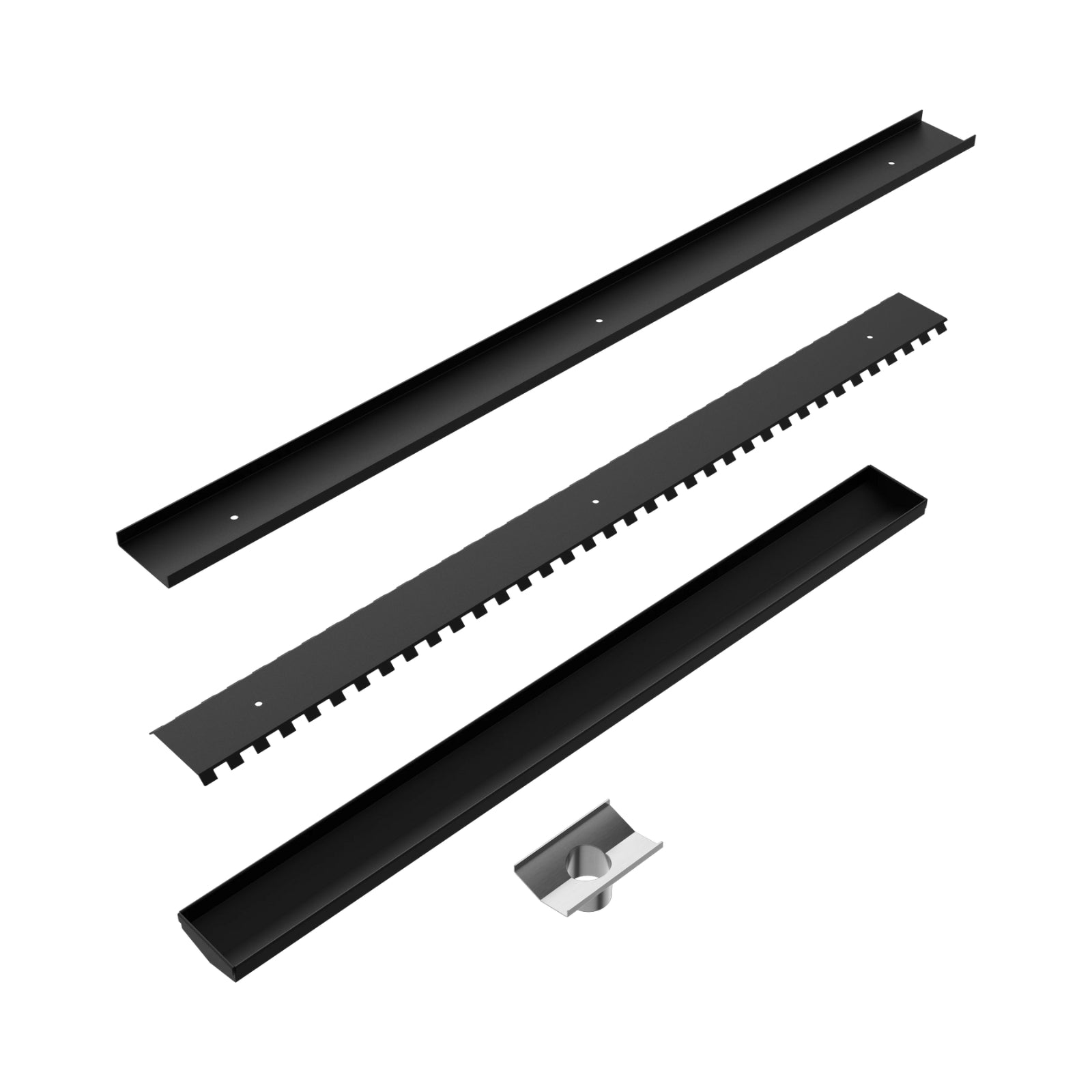 Parts Nero Tile Insert V Channel 900x82mm Floor Grate 50mm Outlet Matte Black NRFG002HSMB - The Blue Space