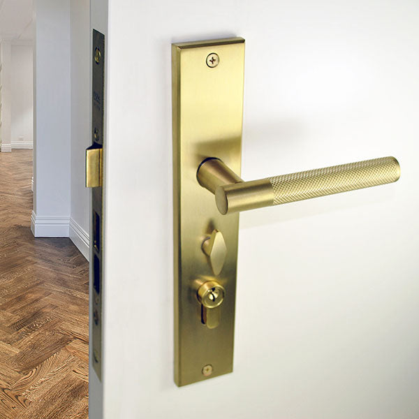 Nidus Knurled Domici Satin Brass Ozi-1 Lock Combo