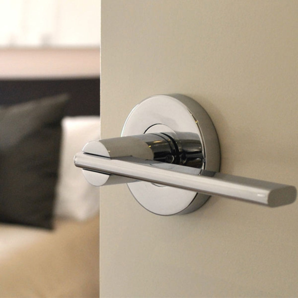 Nidus Mediterranean Metro Privacy Door Handle Set Satin Chrome