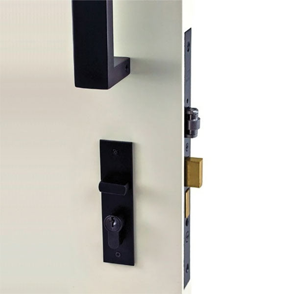 Nidus Matte Black Ozi-3 Pull Door Handle and Roller Lock Combo