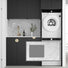 Otti Marlo 1715mm Fluted Laundry Set C - Black with Natural Carrara Marble Stone Top LA-1715C-MA-NCA-KIT | The Blue Space