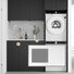 Otti Marlo 1715mm Fluted Laundry Set C - Black with Pure White Solid Surface Stone Top LA-1715C-MA-PW-KIT | The Blue Space