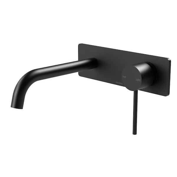 Phoenix Vivid Slimline Wall Basin/Bath Tap Set Matte Black - The Blue Space
