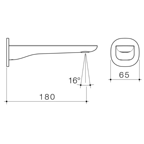 Caroma Contura II 180mm Basin/Bath Outlet - Brushed Brass