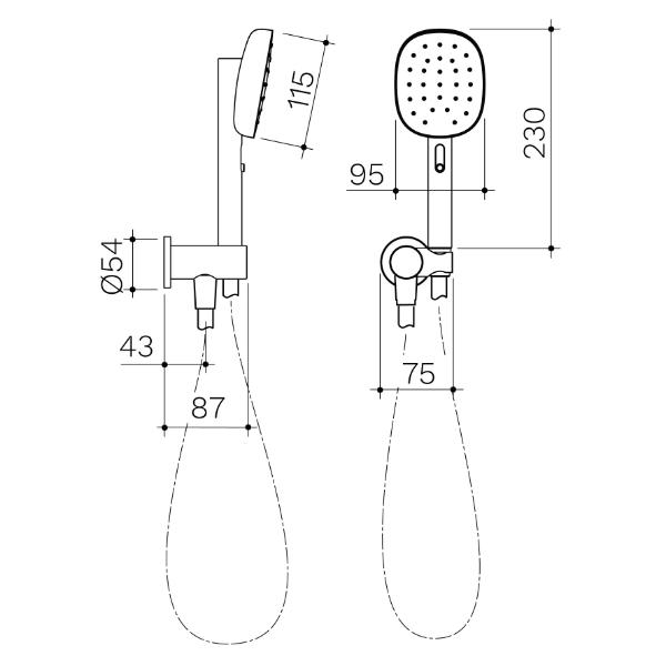 Caroma Contura II Hand Shower - Brushed Bronze