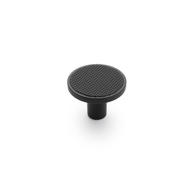 Castella Monaco Round Knob Matt Black 30mm - The Blue Space
