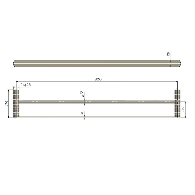 Meir Curvaé Double Towel Rail 800mm Shadow