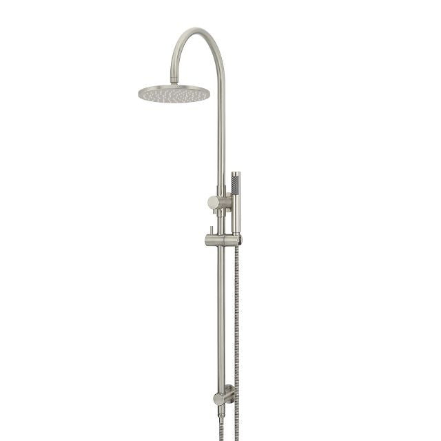 Meir Gooseneck Shower Set with 200mm rose, Single-Function Hand Shower Brushed Nickel