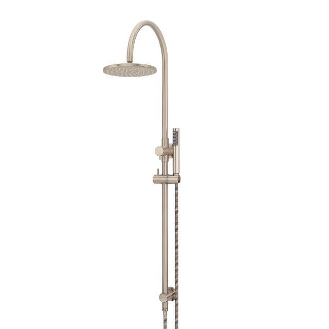 Meir Gooseneck Shower Set with 200mm rose, Single-Function Hand Shower Champagne