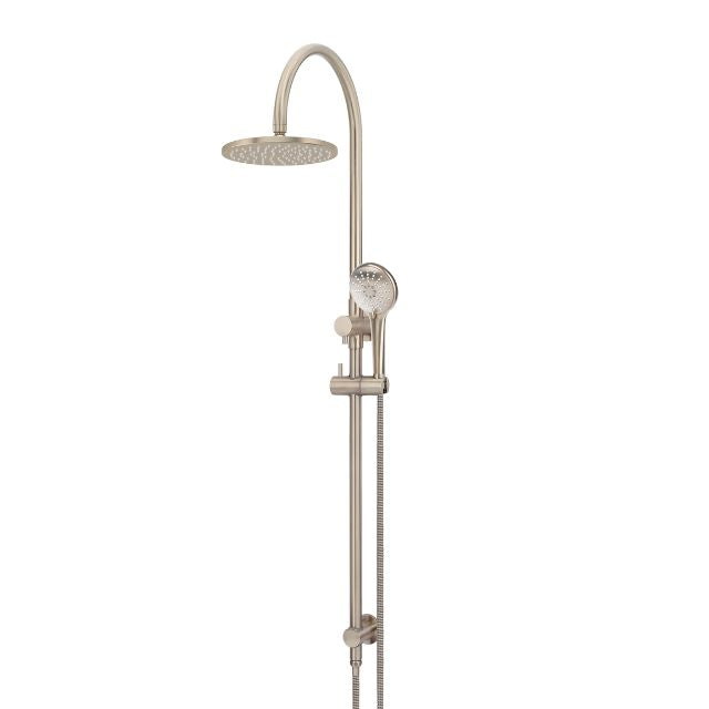 Meir Gooseneck Shower Set with 200mm Rose, Three-Function Hand Shower Champagne