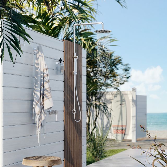Meir Outdoor Combination Shower Rail 200mm 316 Stainless Steel