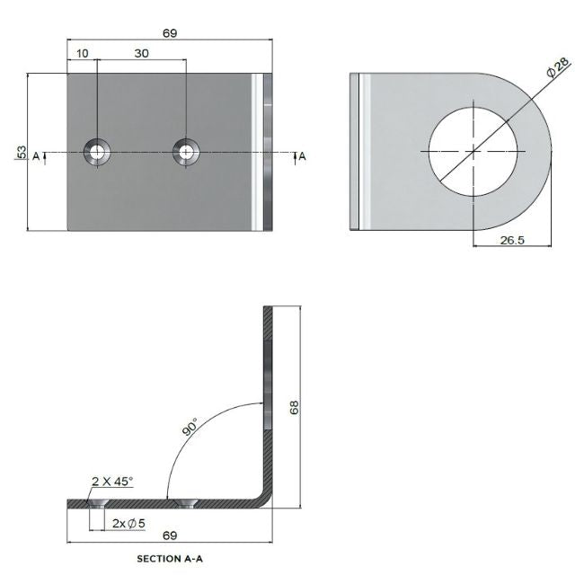 Meir Outdoor Soap Dispenser Bracket 316 Stainless Steel