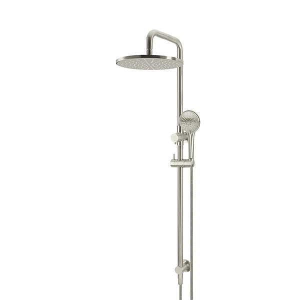 Meir Round Combination Shower Rail 300mm, 3 Function Hand Shower Brushed Nickel