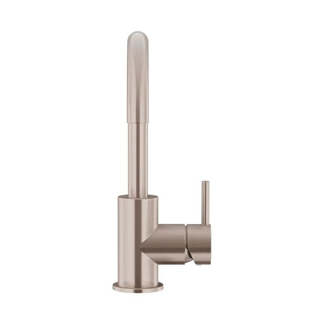 Meir Round Gooseneck Basin Mixer with Cold Start Champagne