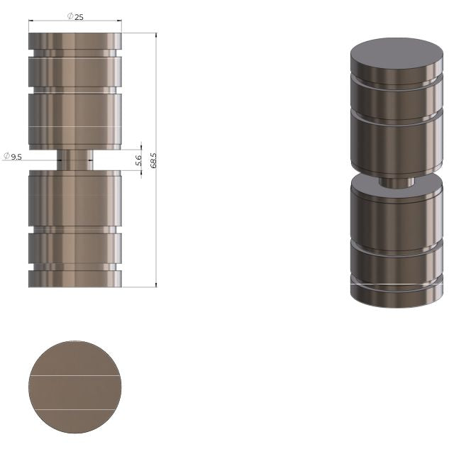 Meir Shower Door Round handle