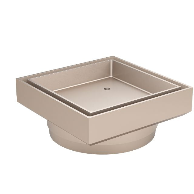 Angle Meir Shower Waste with Tile Insert Champagne MP06N-T100-CH - The Blue Space