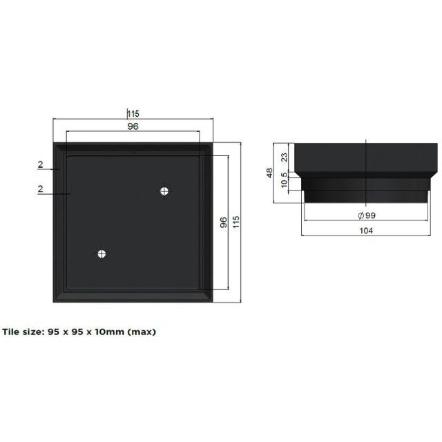 Meir Shower Waste With Tile Insert - Champagne