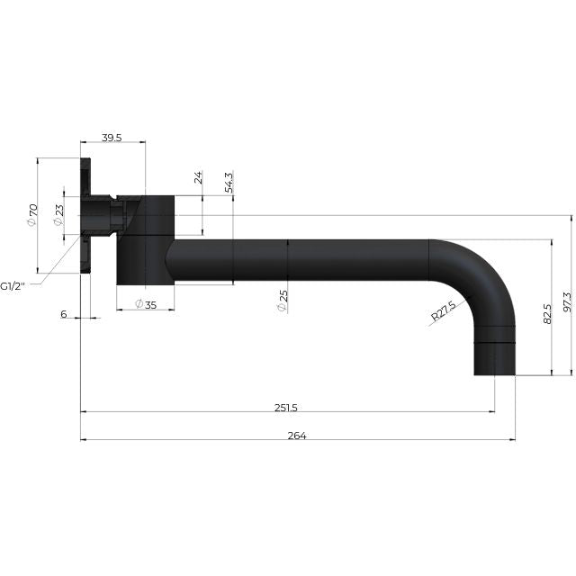 Meir Wall Swivel Spout Chrome