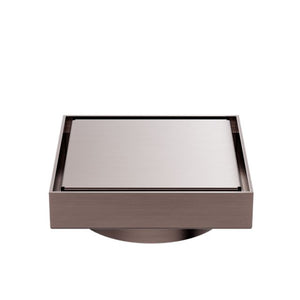Nero 130mm Square Tile Insert Floor Waste 100mm Outlet Brushed Bronze