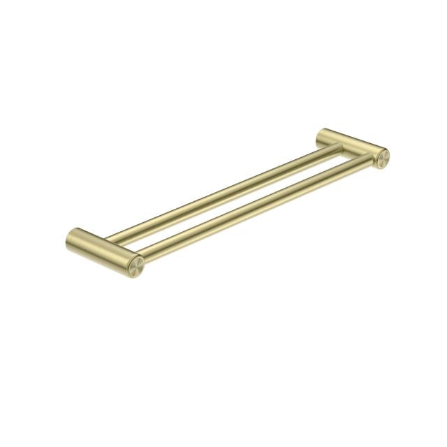 Nero Mecca Care 25mm Double Towel Grab Rail 600mm Brushed Gold