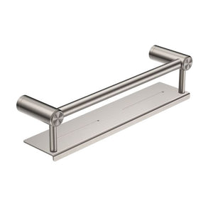 Nero Mecca Care 25mm Grab Rail With Shelf 450mm Brushed Nickel