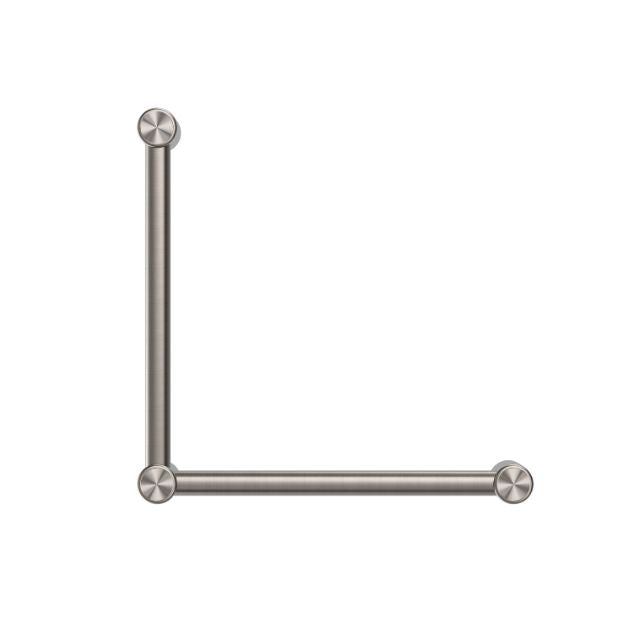Nero Mecca Care 32mm Ambulant Toilet Grab Rail 90 Degree 450x450mm Brushed Nickel