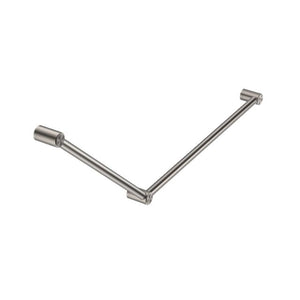 Nero Mecca Care 32mm DDA Grab Rail Set 45 Degree 750x900mm Brushed Nickel