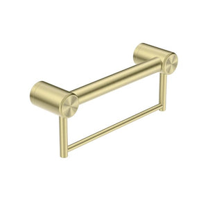 Nero Mecca Care 32mm Grab Rail With Towel Holder 300mm Brushed Gold