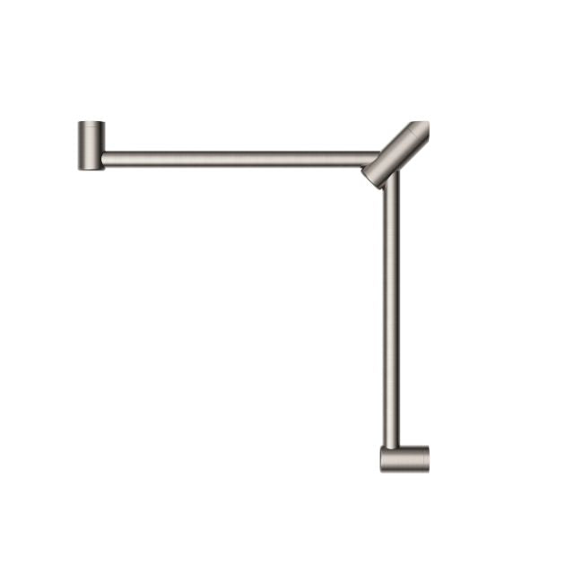 Buy Online Nero Mecca Care 32mm Wrap Around Corner Grab Rail 600x600mm Brushed Nickel NRCR3290WBN - The Blue Space
