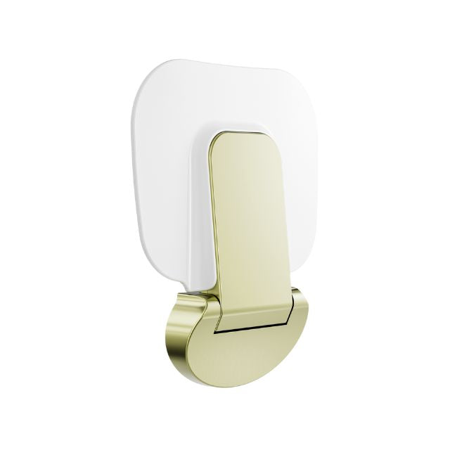 Nero Mecca Care Shower Seat 400x330mm Brushed Gold