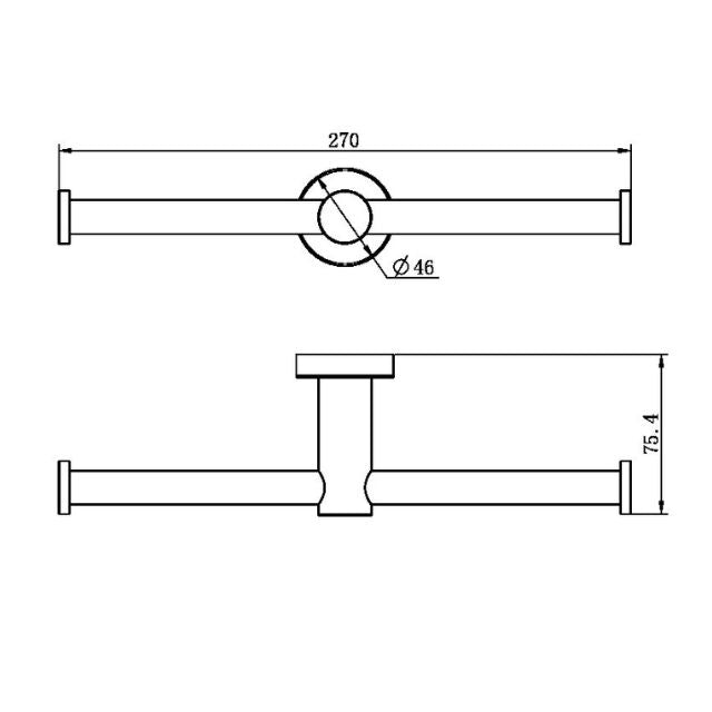 Nero Mecca Double Toilet Roll Holder Brushed Gold