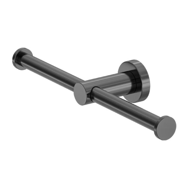 Nero Mecca Double Toilet Roll Holder Gun Metal NR1986dGM - The Blue Space