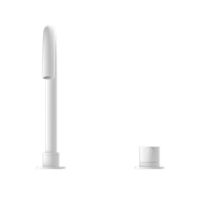 Buy Online Nero Mecca Hob Basin Mixer with Round Swivel Spout in Matte White NR221901bMW  - The Blue Space