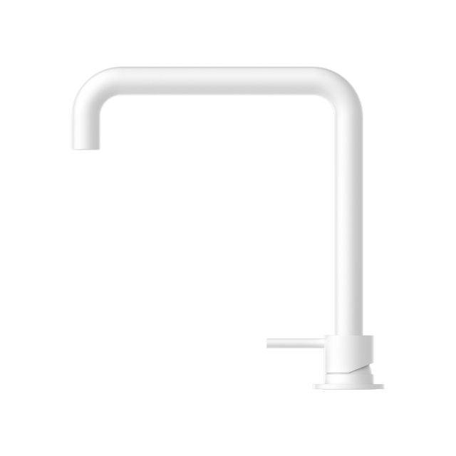 Buy Online Nero Mecca Hob Basin Mixer with Square Swivel Spout in Matte White NR221901cMW - The Blue Space