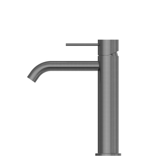 Side View Nero Mecca Mid Tall Basin Mixer Gun Metal - NR221901EGM - The Blue Space
