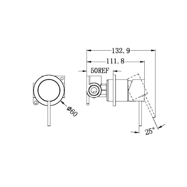 Nero Mecca Shower Mixer 60mm Plate Brushed Nickel