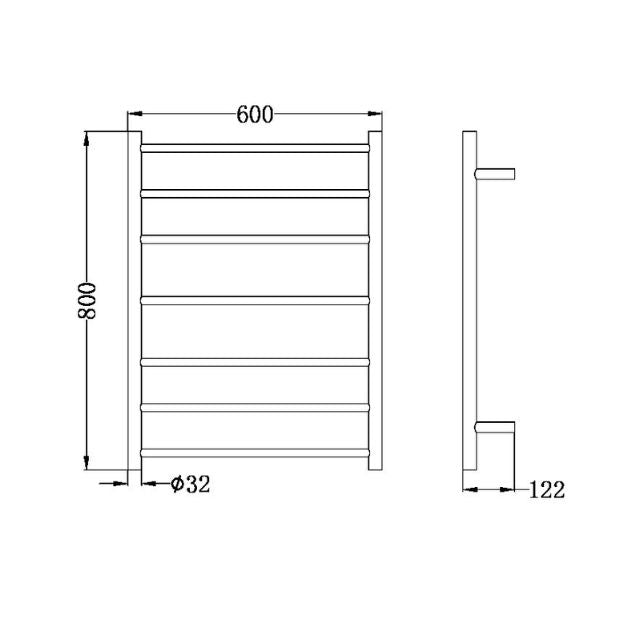 Nero Non-Heated Towel Ladder Gun Metal