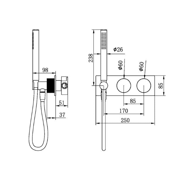 Nero Opal Progressive Shower System Brushed Bronze